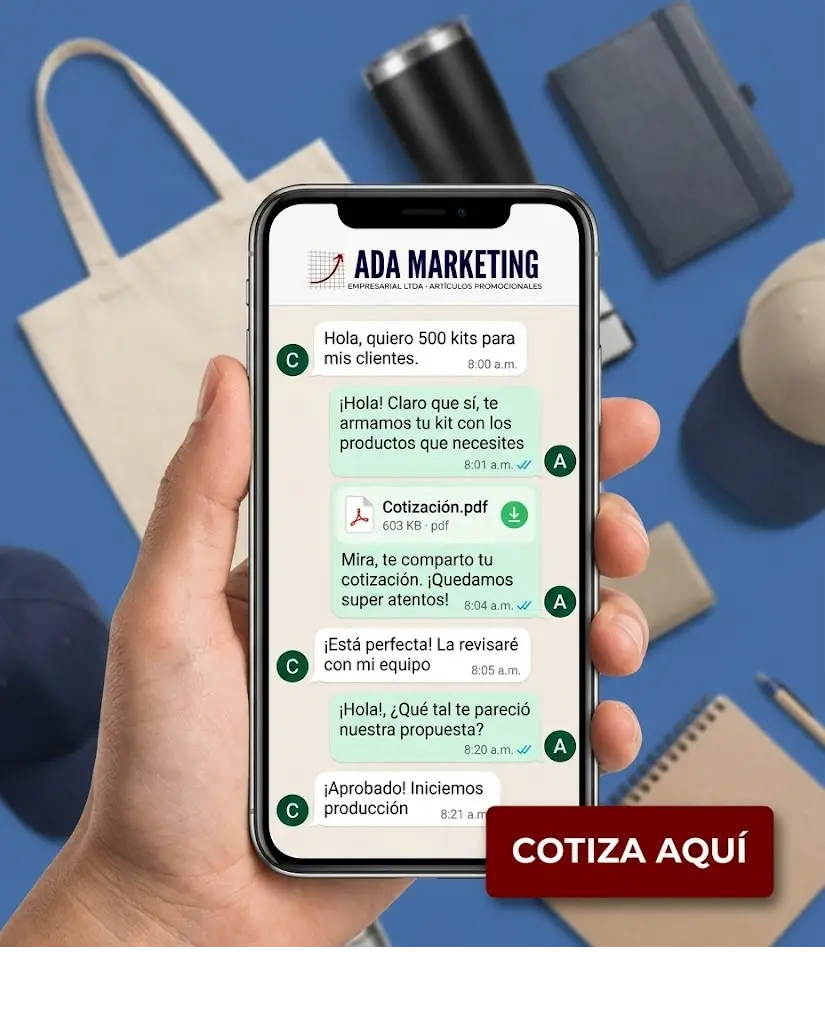 Conversación WhatsApp con ADA Marketing - cotización rápida y atención personalizada